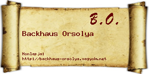 Backhaus Orsolya névjegykártya