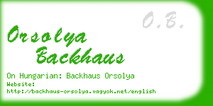 orsolya backhaus business card